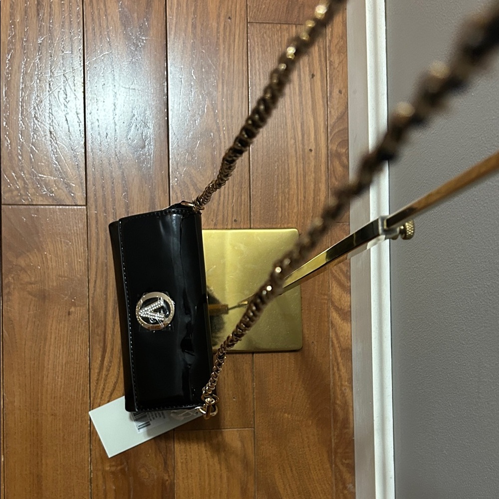 Valentino Orlandi Glossy Black Clutch or Crossbody NWT $210 Retail - Picture 8 of 11